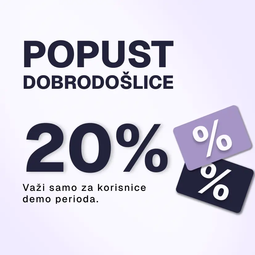 Popust dobrodošlice 20%