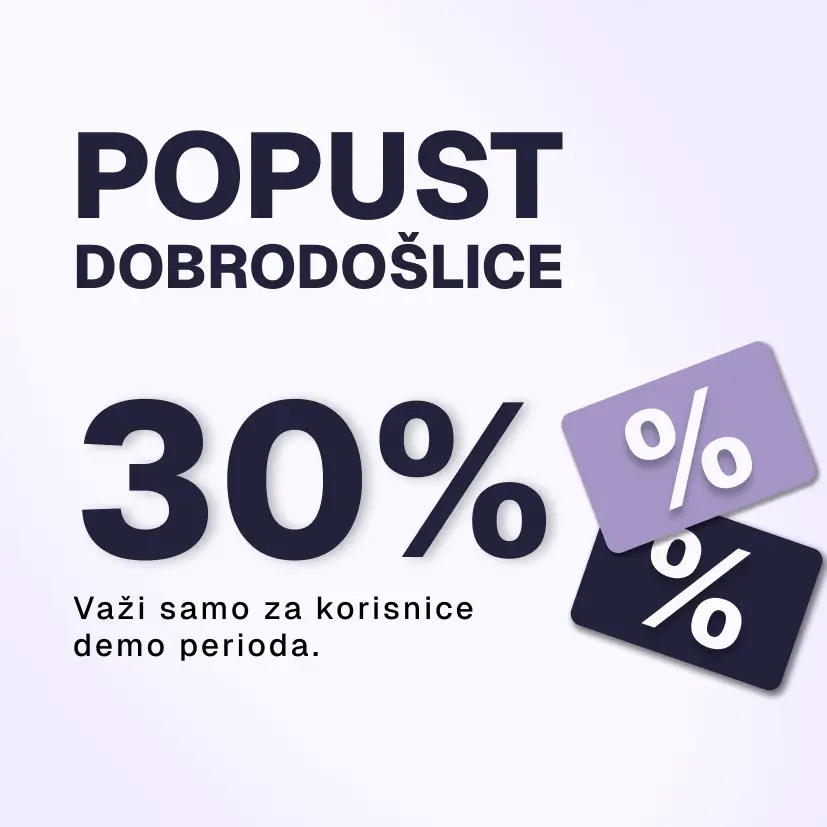 Popust dobrodošlice 30%